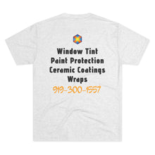 Load image into Gallery viewer, Custom Window Tinting Crew Tee | Unisex Tri-Blend T-Shirt with Unique Design